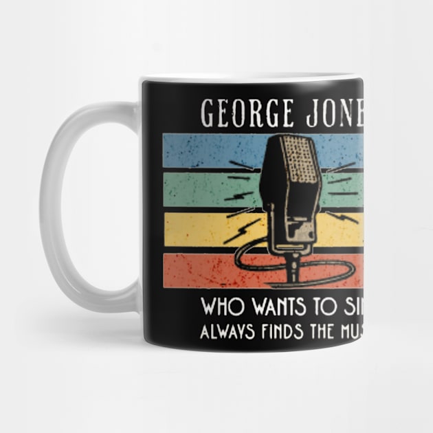 george jones/ vintage microphone art by girls store